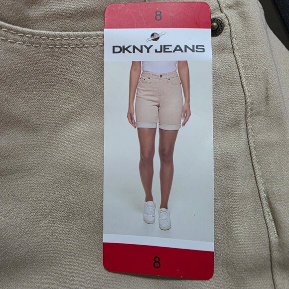 DKNY Jeans Denim Bermuda Mid Rise Cuffed Short Stretch Women's Size 8 Chino - Picture 4 of 11